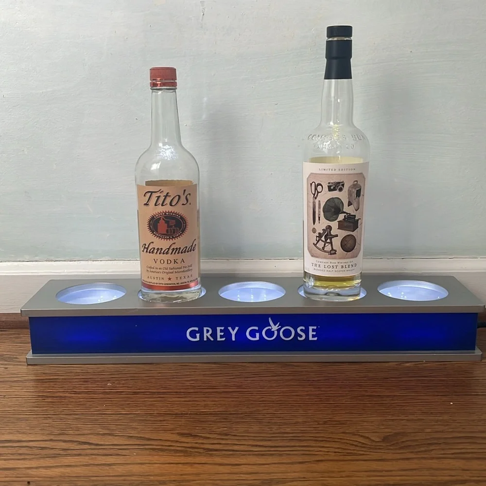 GREY GOOSE Blue LED Backlit Bottle Display - Home Bar Accent